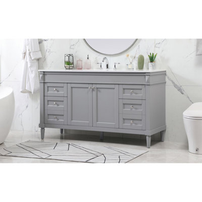 Readington 60'' Single Bathroom Vanity with Engineered Marble Top