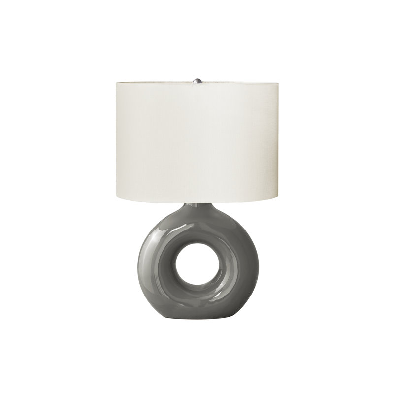Lighting, 24"h, Table Lamp, Ceramic, Ivory / Cream Shade, Contemporary, Modern, Dark Gray 