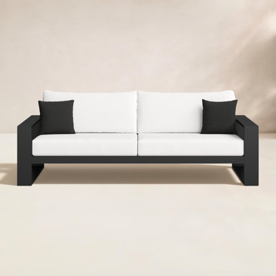 88'' Wide Straight Aluminum Patio Sofa with Sunbrella® Cushions
