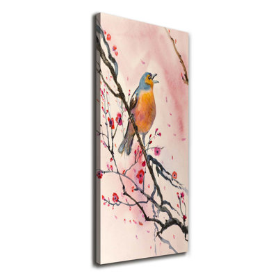 Bird On A Branch - Wrapped Canvas Print