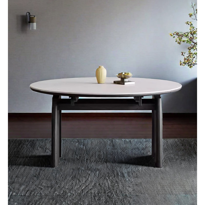 Table de salle à manger extensible moderne de style simple avec plateau en pierre frittée
