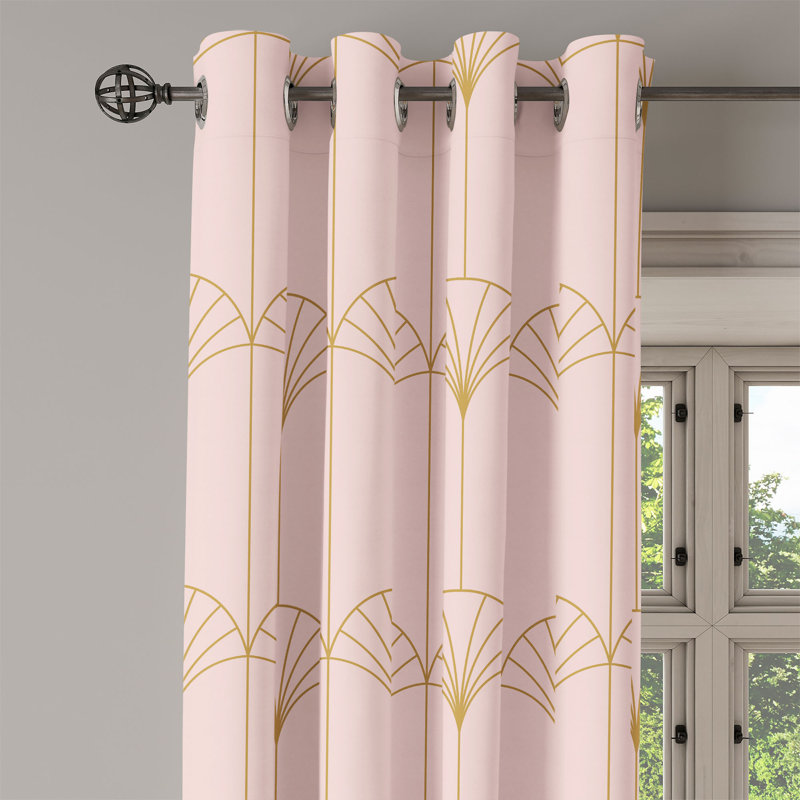 Satin Semi Sheer Curtain Pair, 50" W x 72" L, Blush/Sand Brown