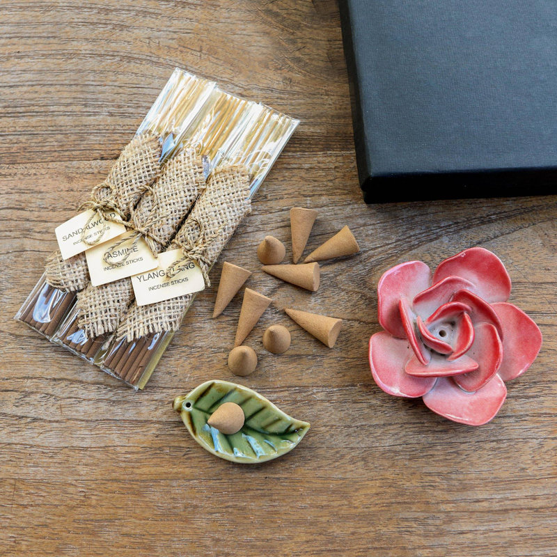 Coffret cadeau bourgogne rose et aromathérapie, Rouge