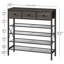 37.6 in. H 20-Pair 5-Tier Charcoal and Black Metal Shoe Rack