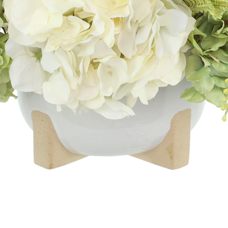 Floral Centerpiece with Hydrangeas and Ferns