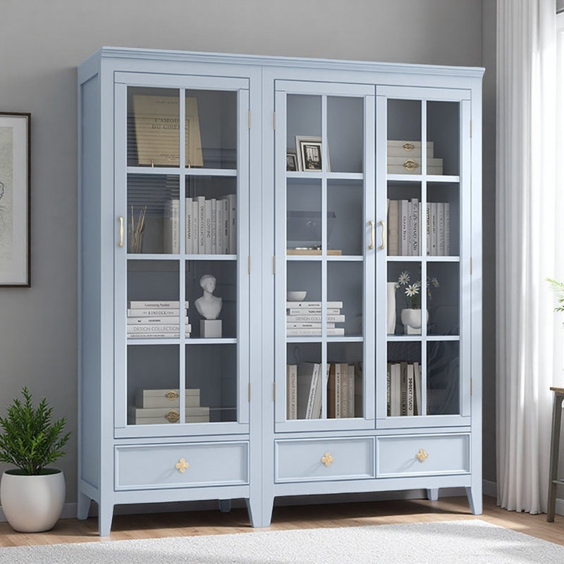 Vitrine moderne, simple et légère de luxe, Bleu