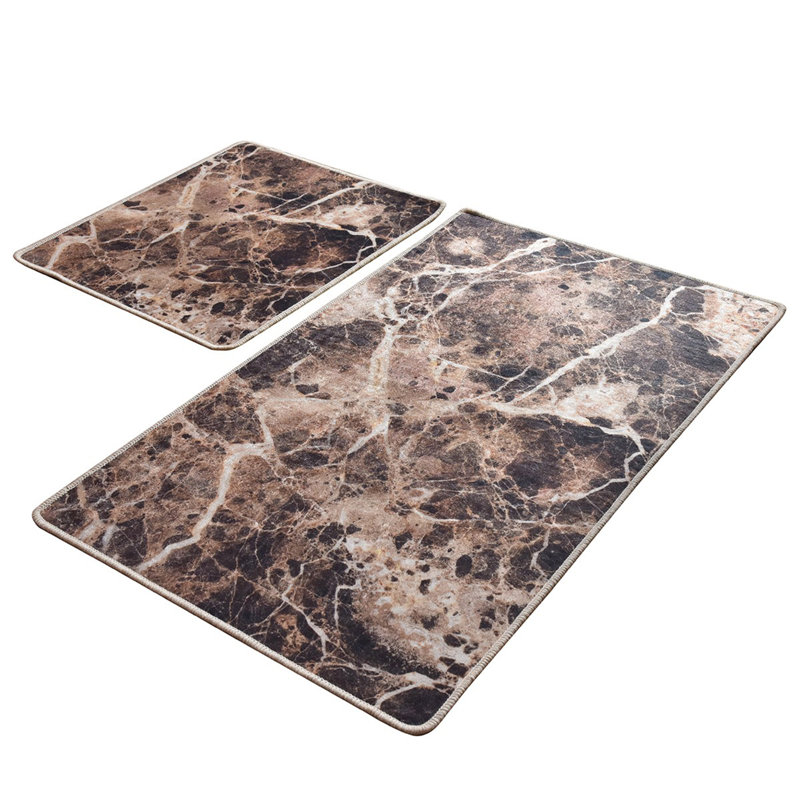 Ensemble de tapis de bain antibactérien (2 pièces), 100% polyester, 19,7 po x 23,6 po et 23,6 po x 39,4 po | Sous-tapis antidérapant, hauteur des poils: 0,4 po | Lavable à la machine, doux et durable, idéal pour la sécurité et le confort de la salle de bain