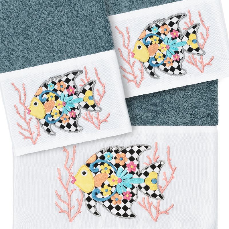FELIZ 3 Piece Turkish Cotton Towel Set, Teal