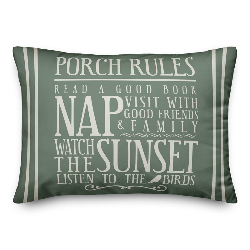 Outdoor Reversible Throw Pillow, Green