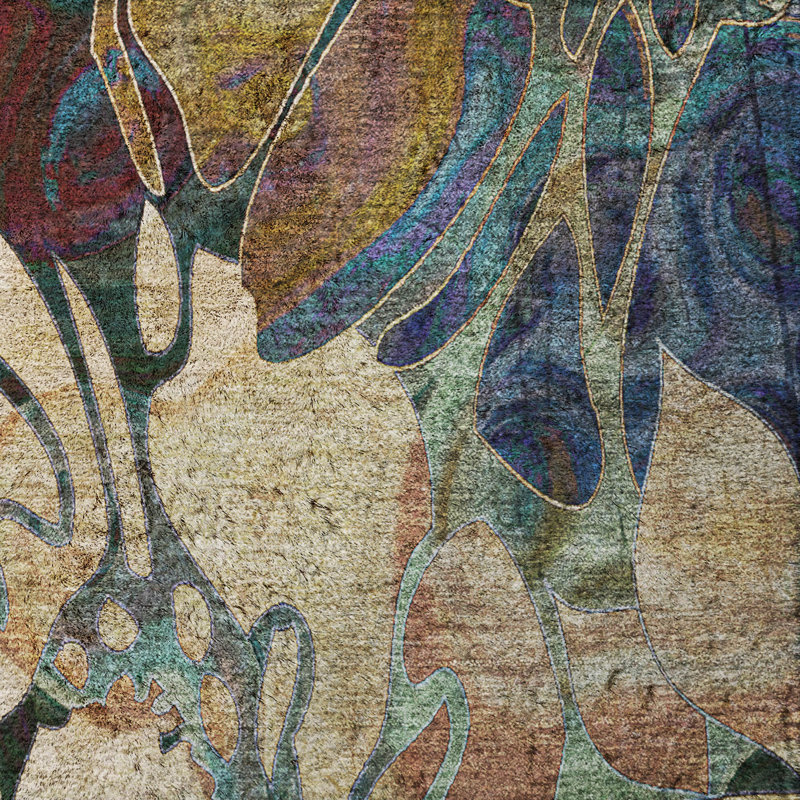 Premium Machine Washable Dream Shag ADS558 Floral Rug, Beige, 2'6" x 3'10"