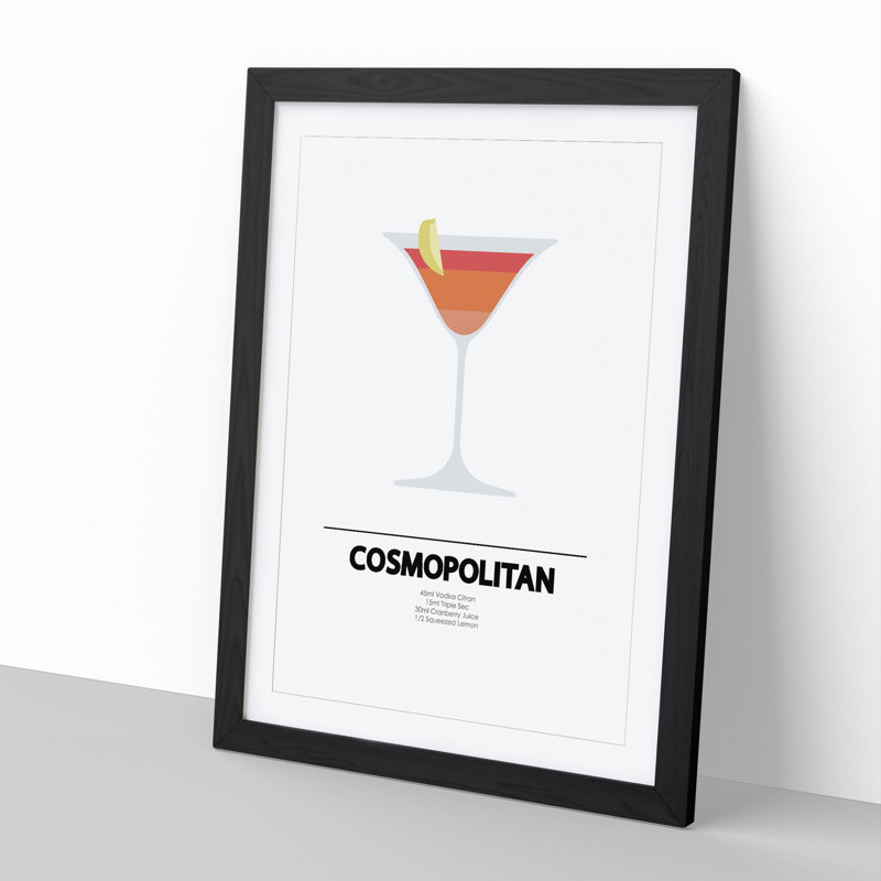 Cosmopolitan - Picture Frame Typography, 90cm H x 65cm W x 2cm D, Black