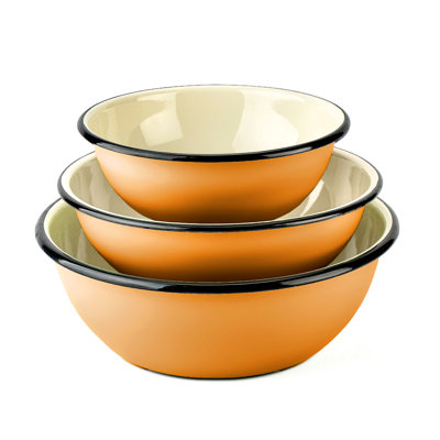 Ensemble de 3 bols en émail Farm Kitchen (1,5 L + 2,5 L + 4 L)