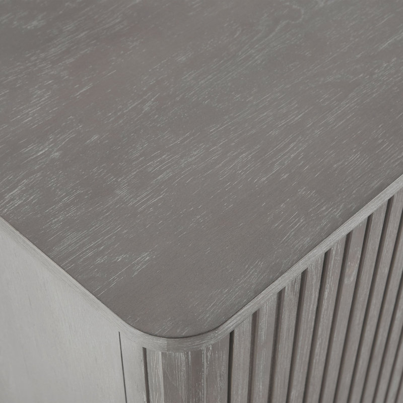 Crédence de rangement en bois massif Adona, Gris