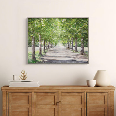 Avenue of Trees Framed Canvas Wall Art