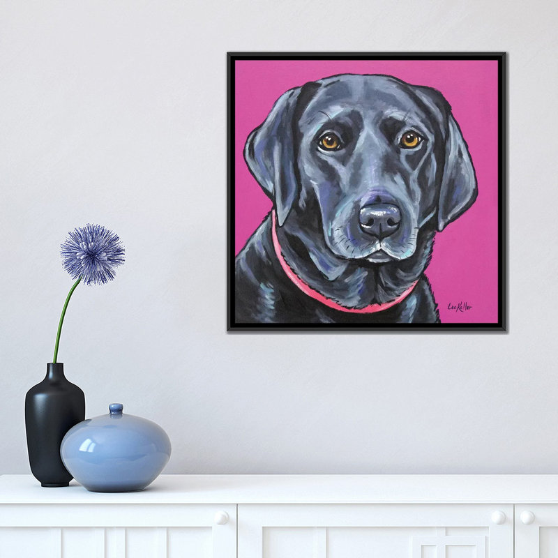 « labrador », peinture sur toile tendue Hippie Hound Studios, Pas de tapis, H 18 po x l 18 po x P 1,5 po
