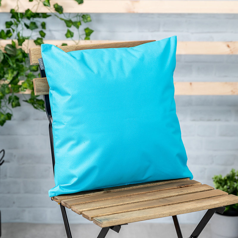 icon Indoor-Outdoor Cushion, Aqua Blue