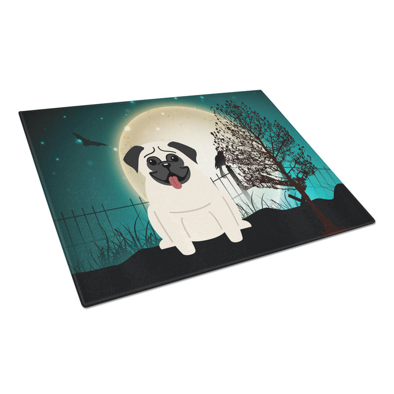 Planche à découper en verre trésors carlin caroline Scary Halloween, Crème