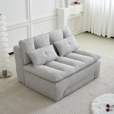 Causeuse en tissu d'ameublement en lin, conception moderne, canapé désossé, structure en acier élégante facile à installer, pour les salons