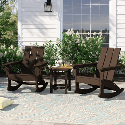Ensemble de 3 chaises berçantes Adirondack POLYWOOD x Sol 72 Jamarion