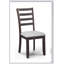 Chaises de salle à manger à dossier échelle en bois riche contemporain 2 pièces, gris et brun, assise élégante et confortable