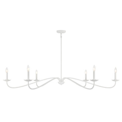 Lustre 6 lumières Meridian en blanc bisque