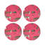 Sous-verres ronds en cuir cerisier Exotix-119015113