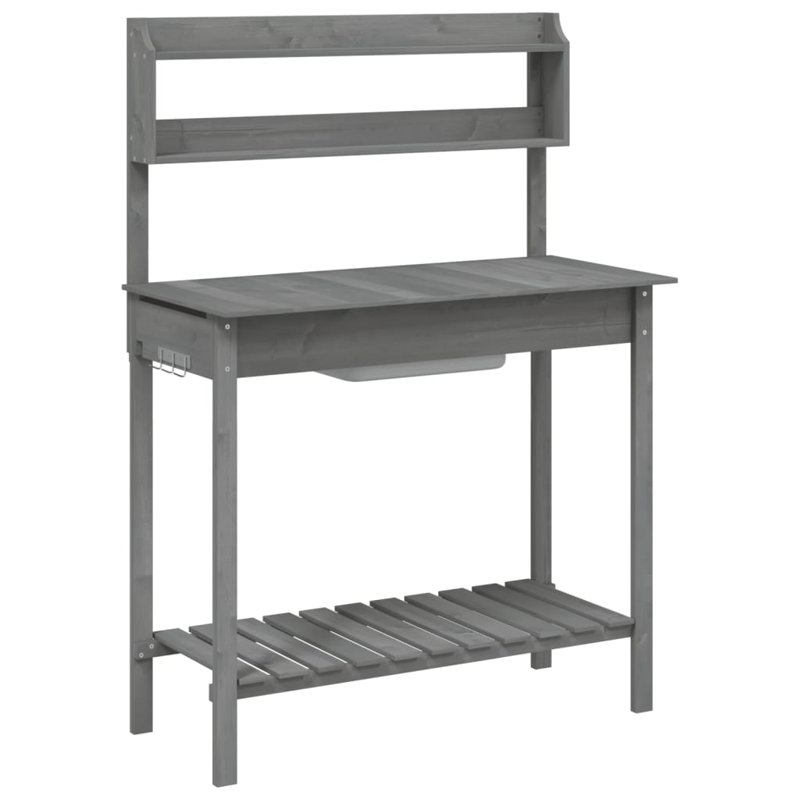 Braily Wood Potting Bench, Grey