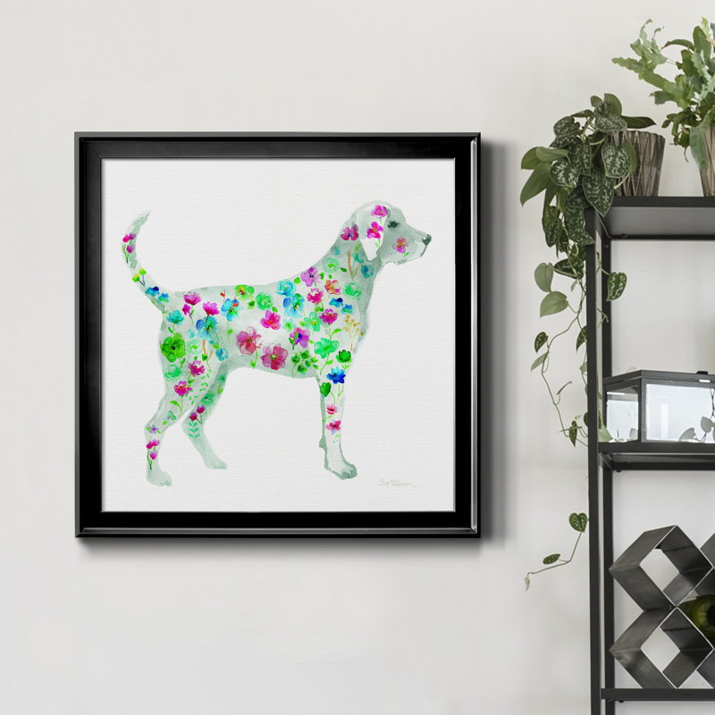 " Tapestry Labrador " Painting Print, 34.5" H x 34.5" W x 1.5" D, Black Framed