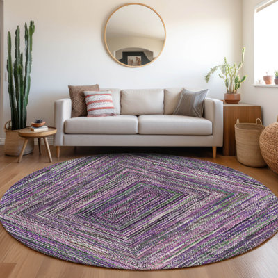 Machine Washable Indoor/Outdoor Xhevrie ACN1725 Purple Rug