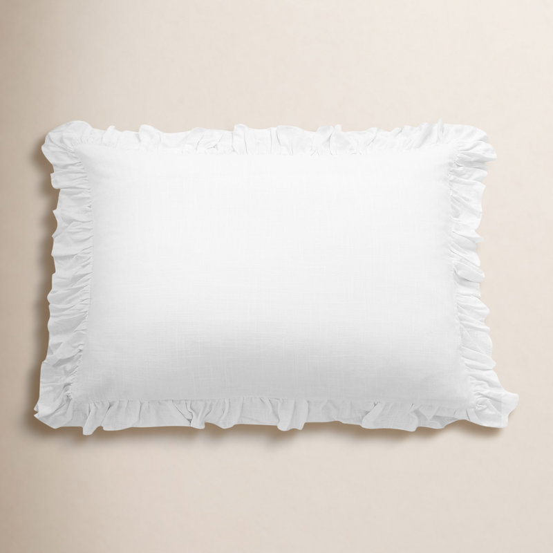 Taie décorative 27 po x 27 po Lily, Standard, Blanc