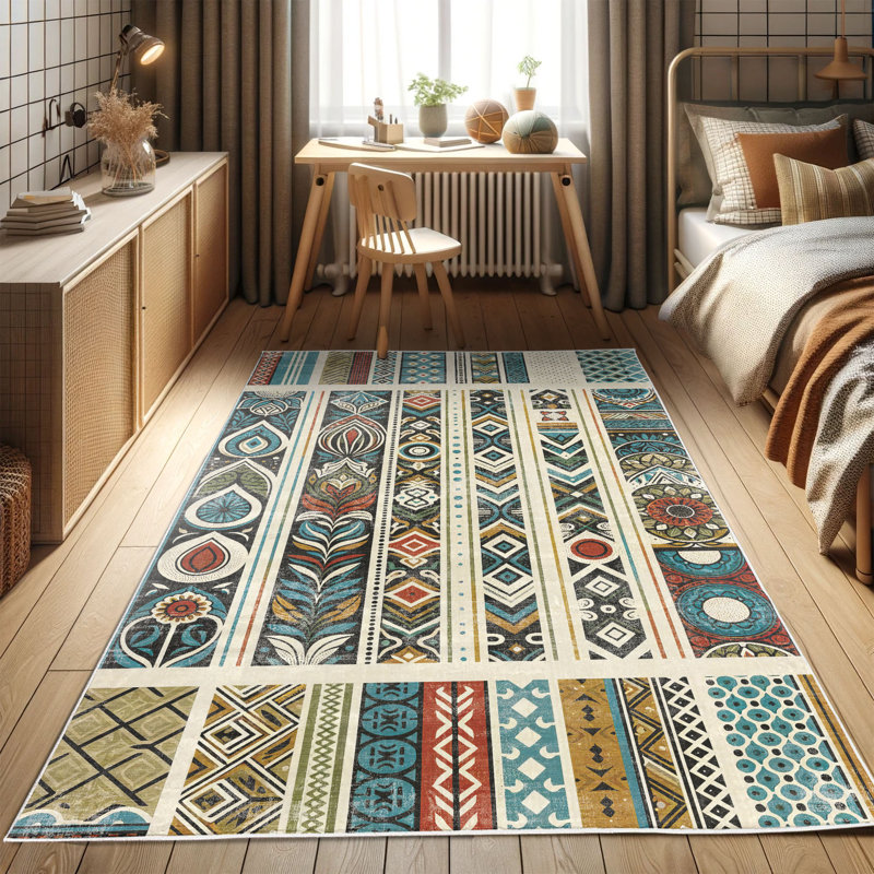 Machine Printed 177cm X 122cm Area Rug