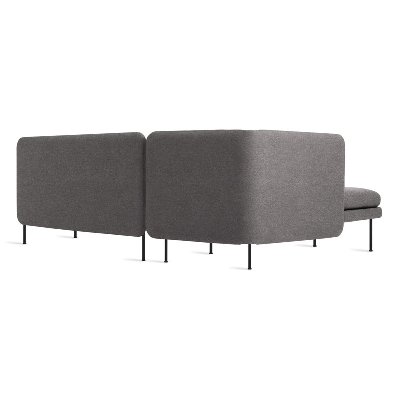 Bloke Chaise Sectional, Tait Stone Textured Basketweave, Left Hand Facing