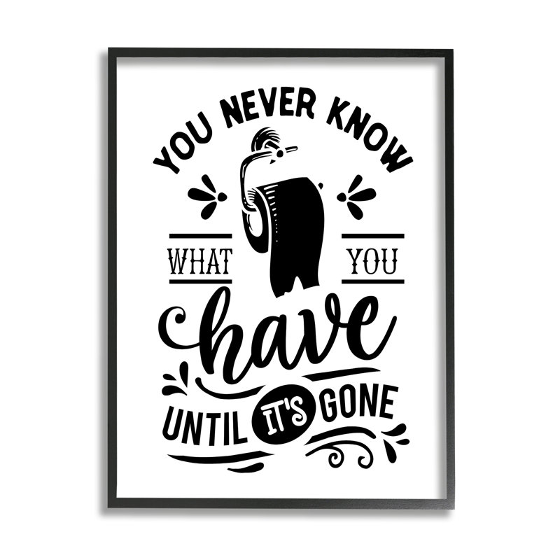 Silly Bathroom Humor, Giclée encadrée noir minuit, L 11 po x H 14 po