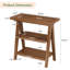 Table de bout étroite, table d'appoint en bois massif à 3 niveaux pour le salon-878918491
