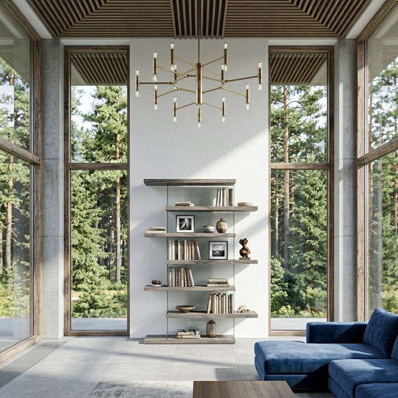 Floating Glass Panel Bookcase