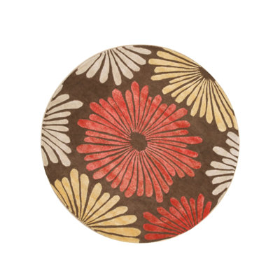 Tapis brun en laine touffeté à la main
