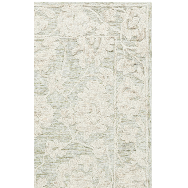Marquee 508 Hand Tufted Wool/Cotton/Pet Yarn Floral Rug in Gray/Light Brown, Rectangle 8' x 10'