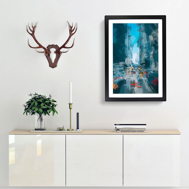 Toronto in Canada in Abstract - Picture Frame Graphic Art Print, Black, 76cm H x 50cm W x 2cm D