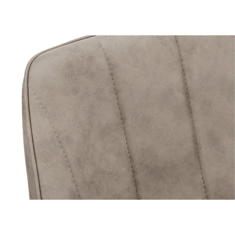 2 chaises de salle à manger, revêtues de taupe, rembourrées de 2