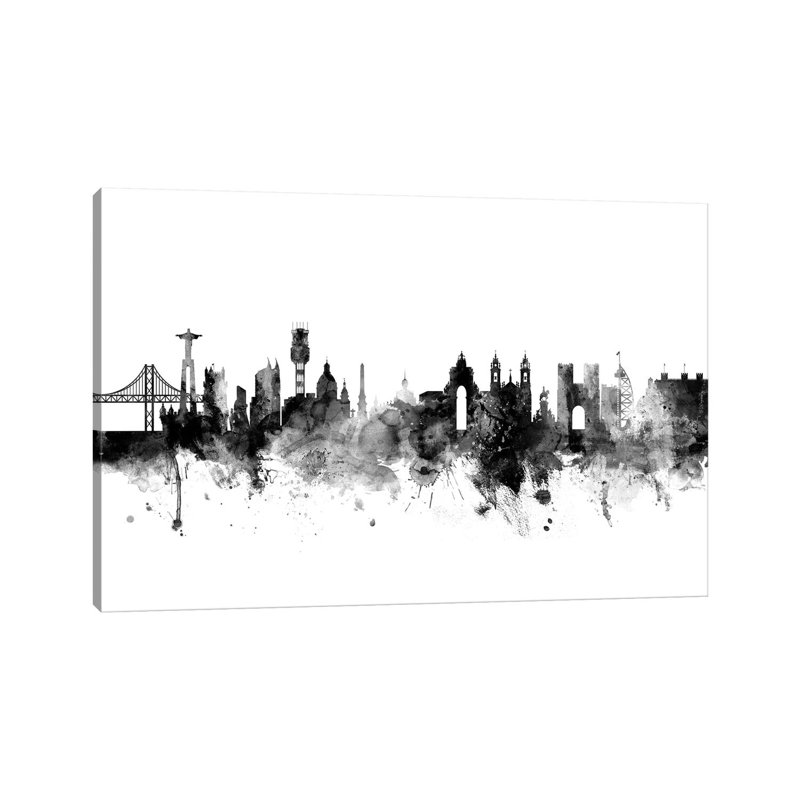Lisbon, Portugal In Black & White by Michael Tompsett - Wrapped Canvas Gallery-Wrapped Canvas Giclée, 152.5 cm H x 101.5 cm W