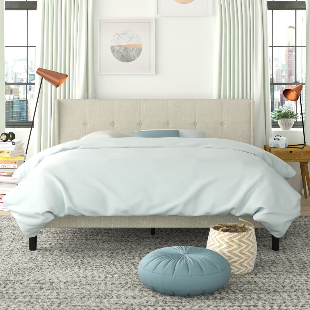 Barron Tufted Upholstered Platform Bed Trule 