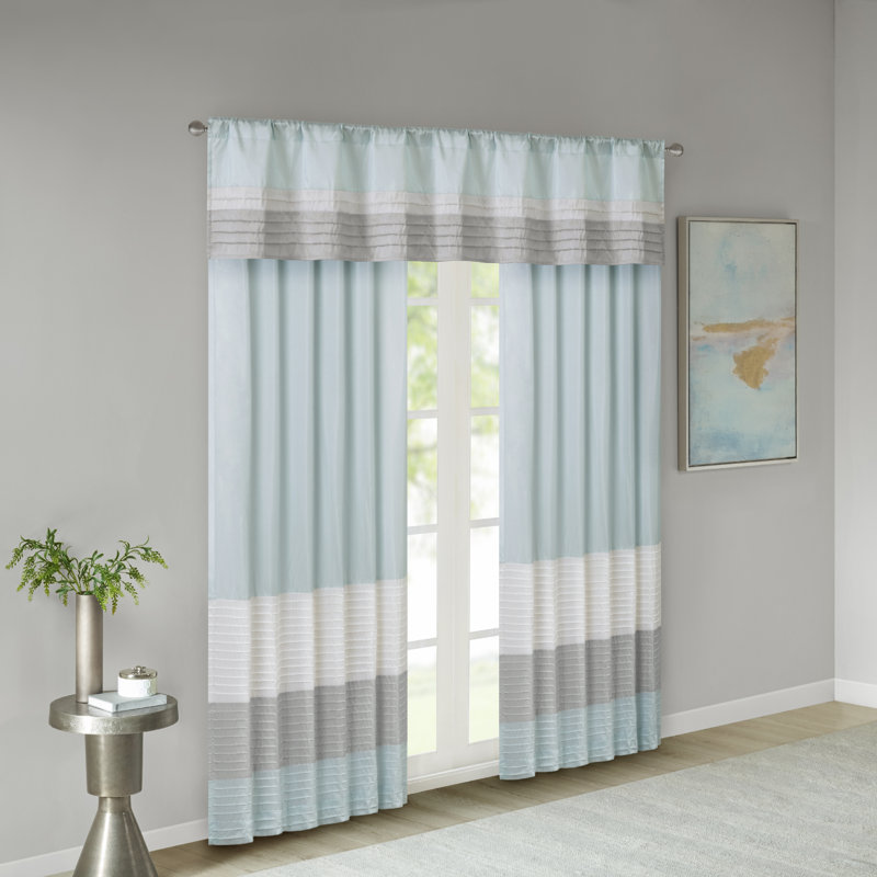 Cantonnière Amherst Polyoni Pintuck, Turquoise