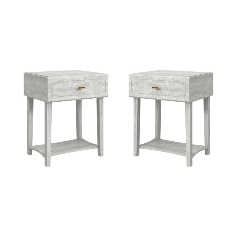 Walter 1 Drawer Nightstand with Shelf, Gray