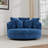 59.8" W Oversized Barrel Chair, Chenille Sofa Chair  With Ottoman And Pillows-541384939