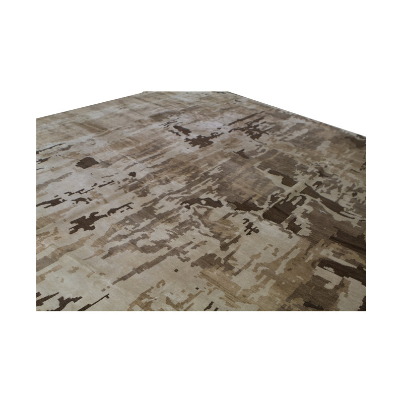 Abstract Area Rug in Camel