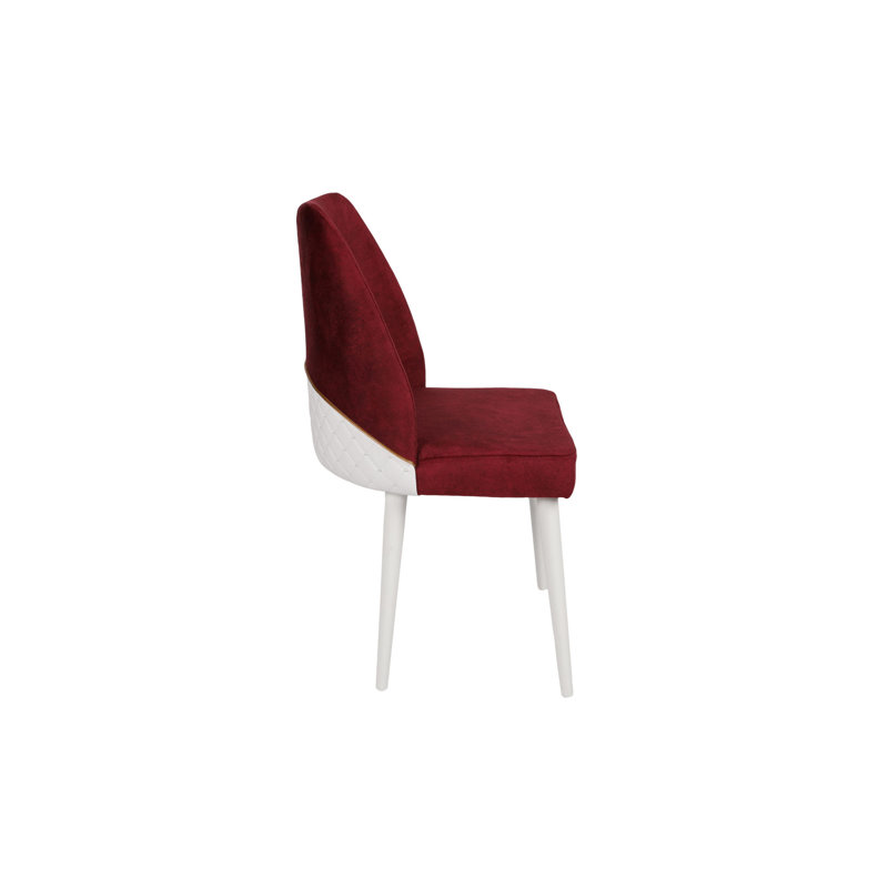 Ensemble de chaises élégantes en velours et similicuir, rouge et blanc Claret | Structure 100% métal et pieds en bois de charme | Dimensions: 19,7 po x 35,4 po x 19,3 po | Capacité de poids maximale: 352 lb | Design moderne pour le salon et la salle à manger