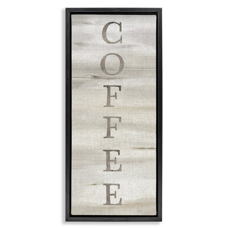 «Rustic Vertical Coffee», art mural encadré par Yass Naffas Designs, Cadre flottant noir de jais, H 25 po x l 11 po