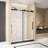 Bruna 56–60"x76"H Frameless Single Sliding Shower Door with 1/4" Tempered Glass & Explosion-Proof Film-123252996