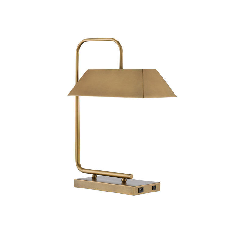 Hoxton Desk Table Lamp, Light Antique Brass