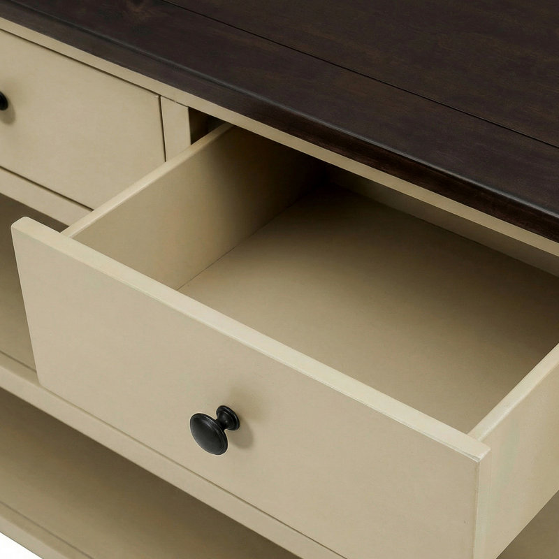 50" Console Table, Beige, Espresso